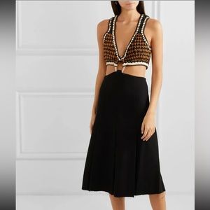 $2450 Proenza Schouler Crochet Bikini Cutout Hoop Boucle Box Pleat Midi Dress 2